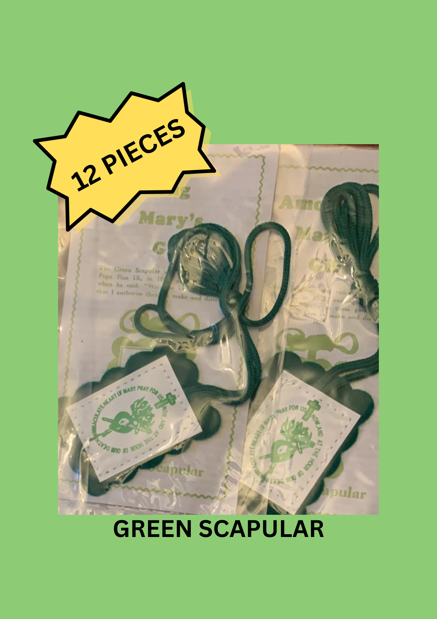 SCAPULARS BULK ORDER / GREEN OR BROWN SCAPULAR