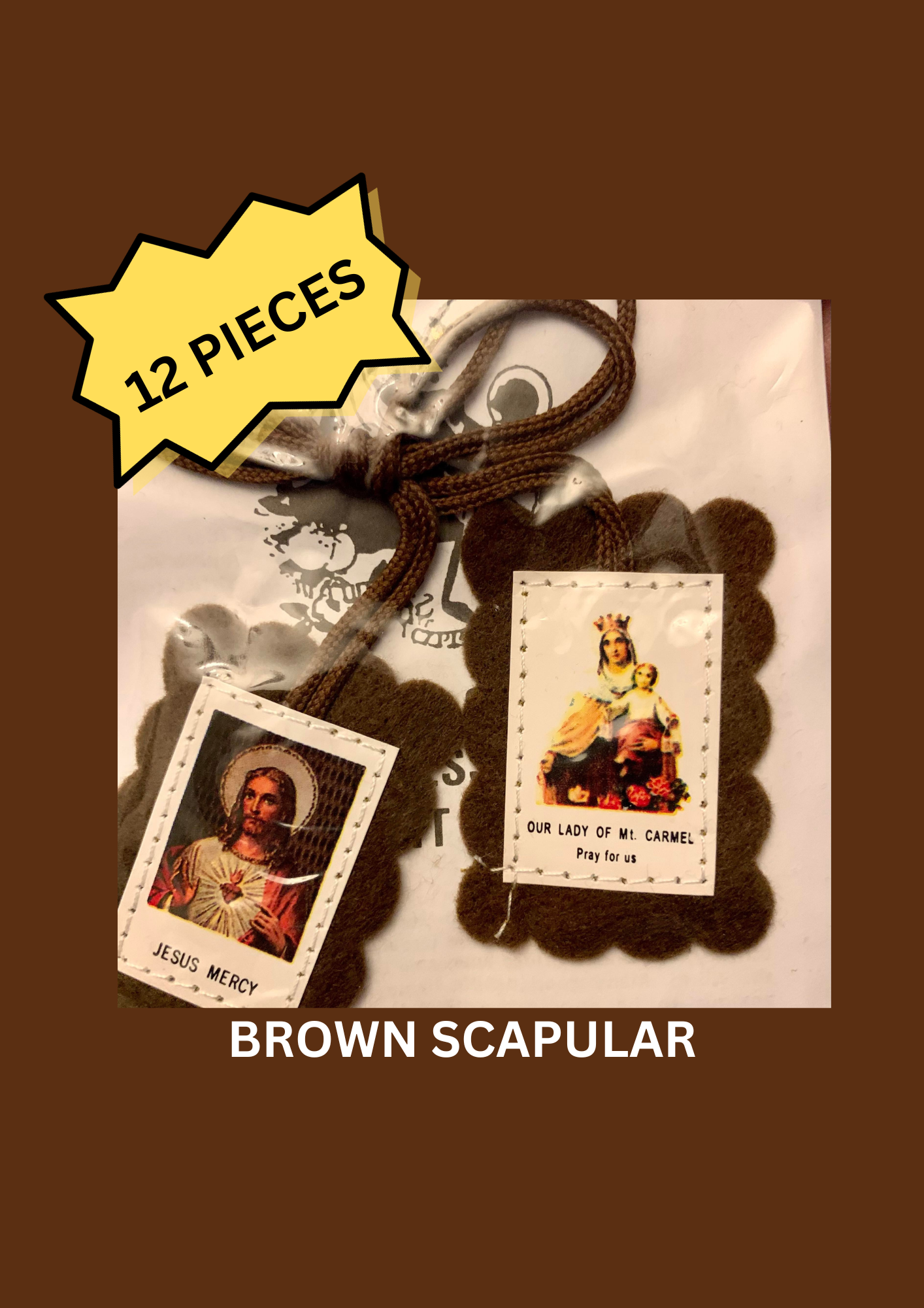 SCAPULARS BULK ORDER / GREEN OR BROWN SCAPULAR