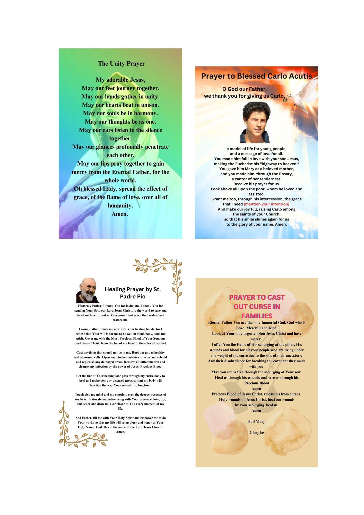 PRAYERS COMPILATION (12-in-1 DOWNLOAD)/Printable Prayer Card PDF/Digital Download/5.5" X 7"