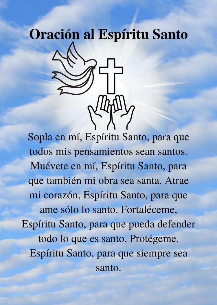 ORACIÓN AL ESPÍRITU SANTO Tamaño de bolsillo (2.5" x 3.5") Tarjeta de oración imprimible PDF/Descarga digital