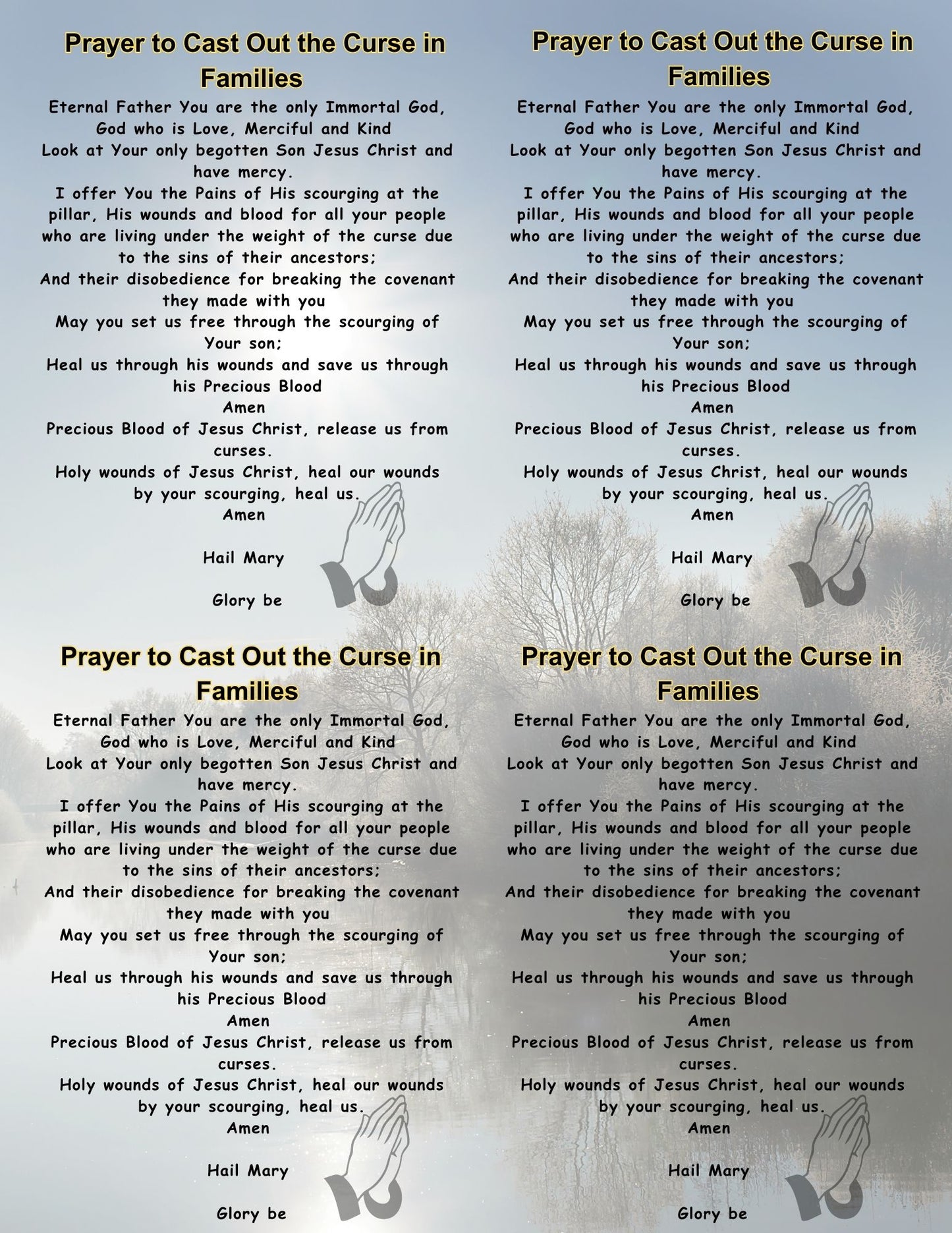 Special Order/ Pre-Printed Prayers