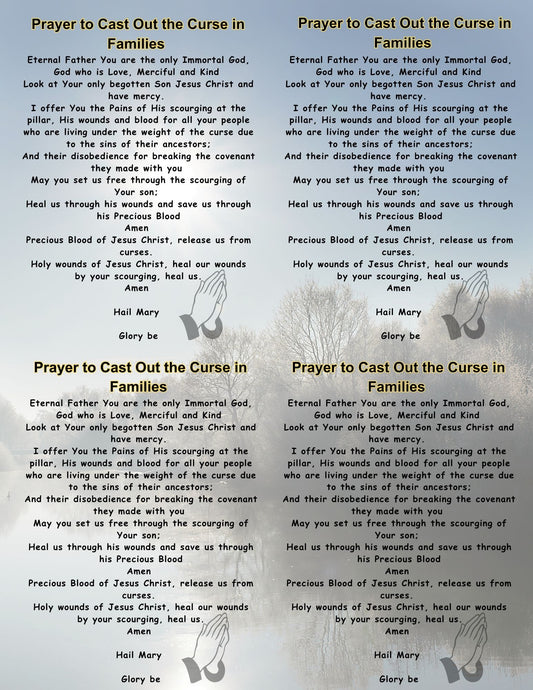 PRAYER TO CAST OUT CURSE IN FAMILIES /2 x 2 Grid /Printable Prayer Card/PDF/Digital Download