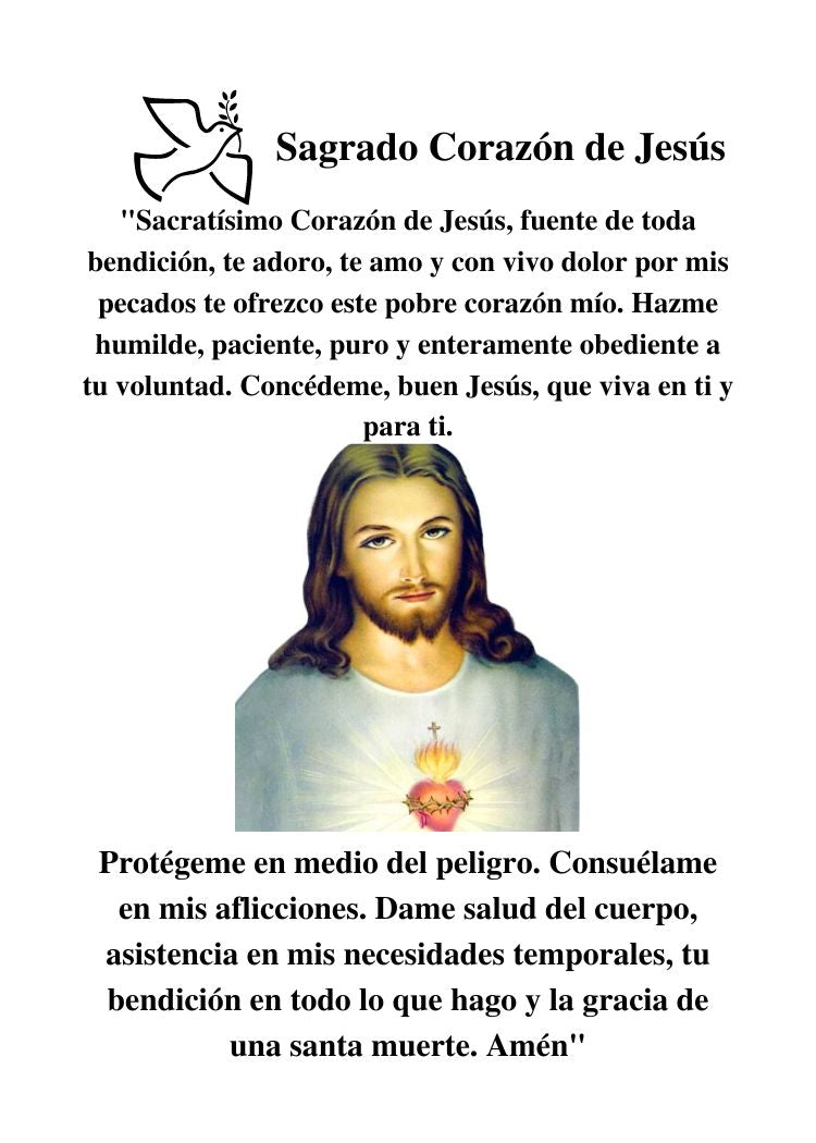 ORACIÓN DEL SAGRADO CORAZÓN DE JESÚS Tamaño de bolsillo (2.5" x 3.5") Tarjeta de oración imprimible PDF/Descarga digital