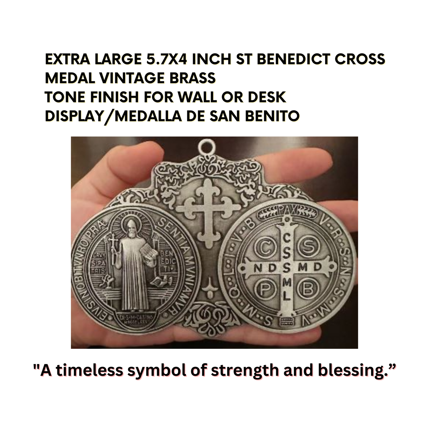 ST. BENEDICT CROSS MEDAL FOR WALL OR DESK DISPLAY