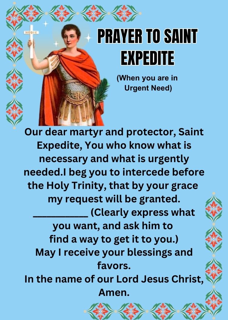 PRAYER TO SAINT EXPEDITE/Pocket Size (2.5" x 3.5") Printable Prayer Card PDF/Digital Download