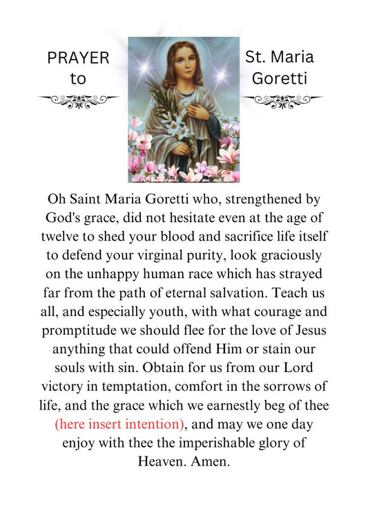 ST. MARIA GORETTI PRAYER/ Pocket Size (2.5" x 3.5") Printable Prayer Card PDF/Digital Download