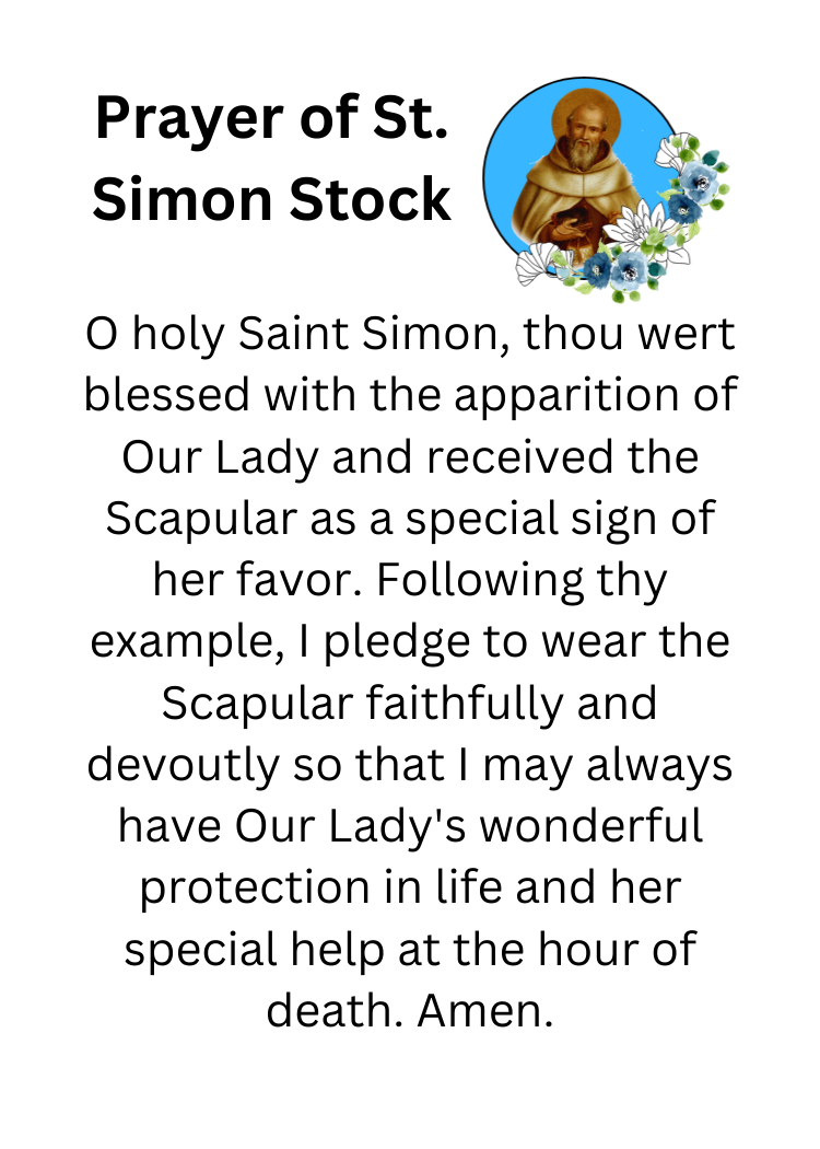 SAINT SIMON STOCK DIGITAL PRAYER/Pocket Size (2.5" x 3.5") Printable Prayer Card PDF/Digital Download