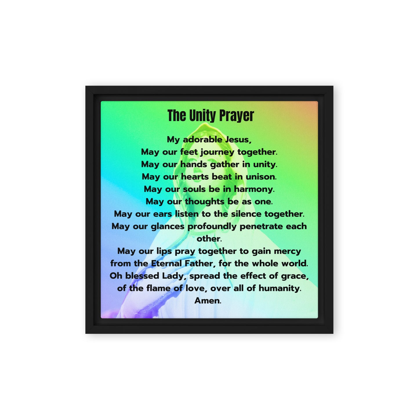 The Unity Prayer Framed canvas