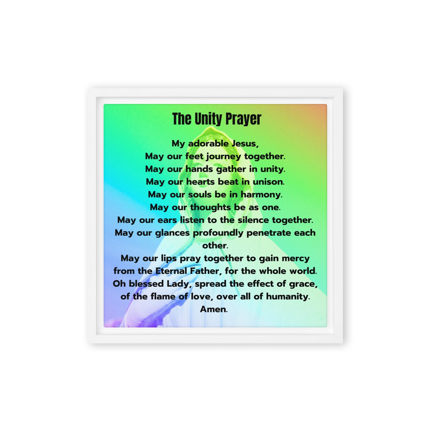 The Unity Prayer Framed canvas