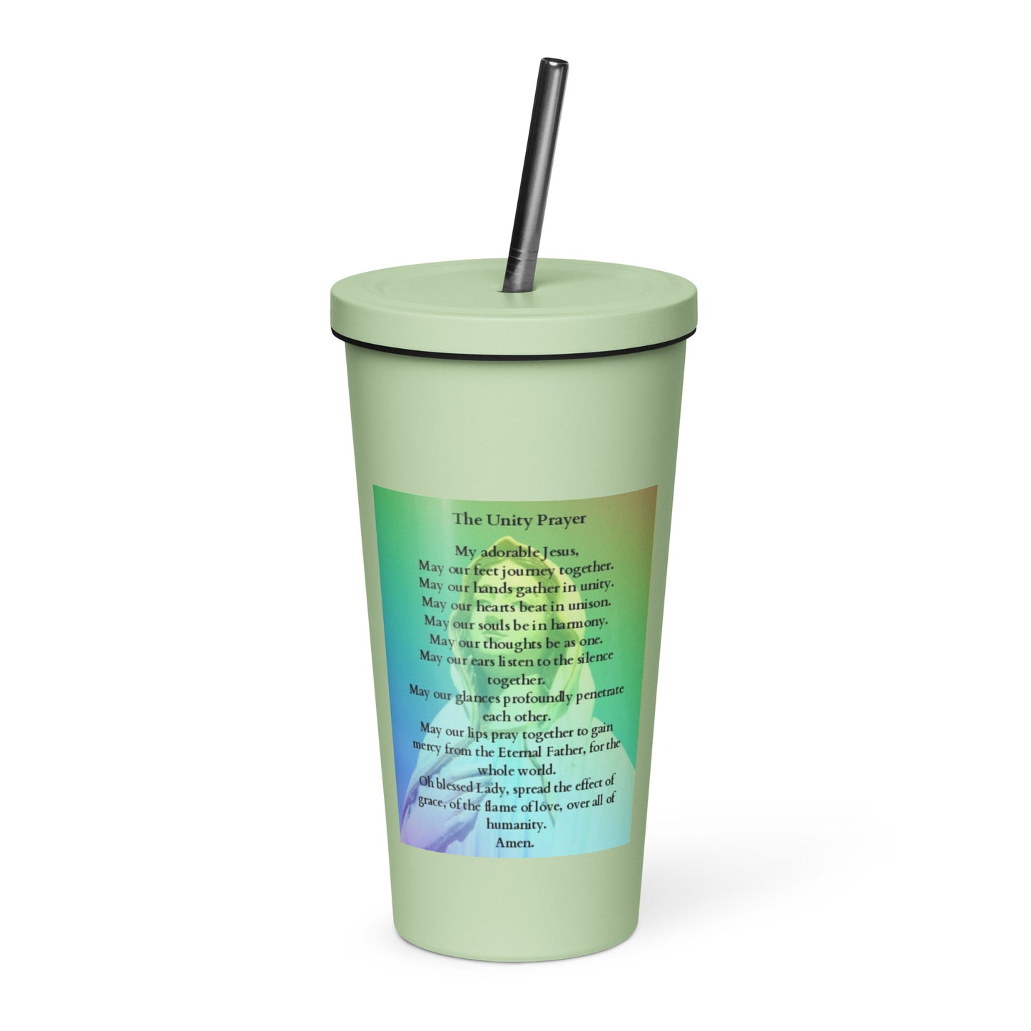 "The Unity Prayer" Insulated tumbler with a straw/ Stainless Steel Tumbler