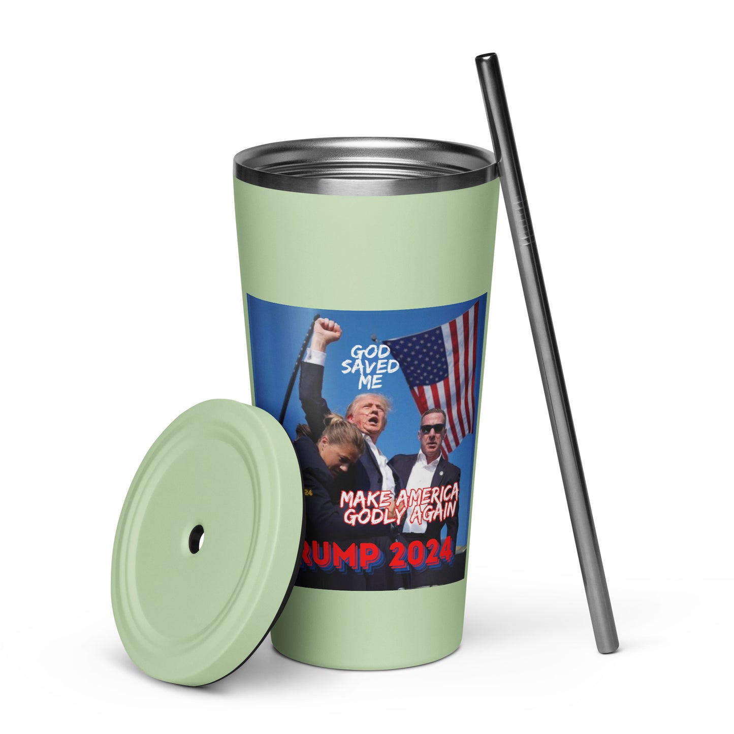 TRUMP 2024/Insulated tumbler with a straw