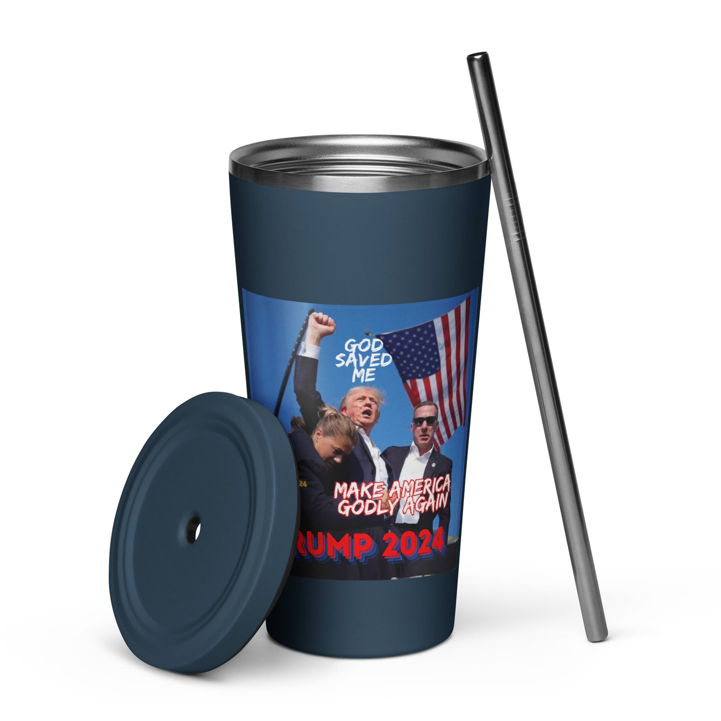 TRUMP 2024/Insulated tumbler with a straw