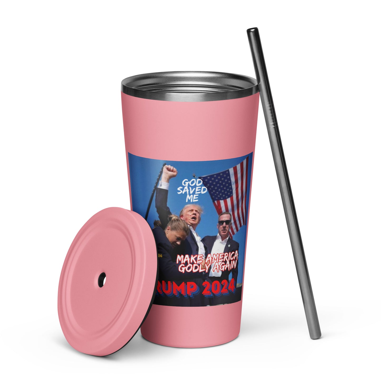 TRUMP 2024/Insulated tumbler with a straw