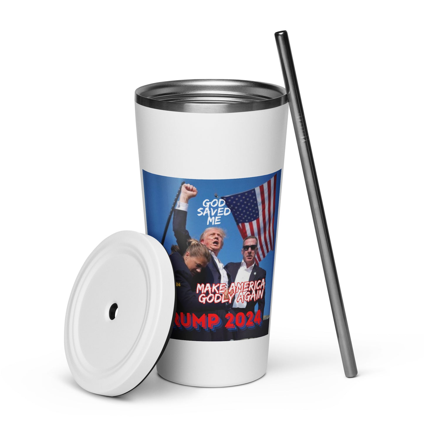 TRUMP 2024/Insulated tumbler with a straw