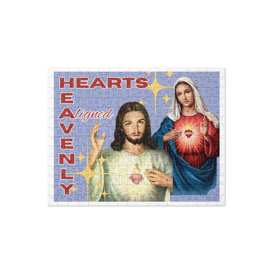 "DIVINE HEARTS UNITE"/ Jesus and Mary Jigsaw puzzle