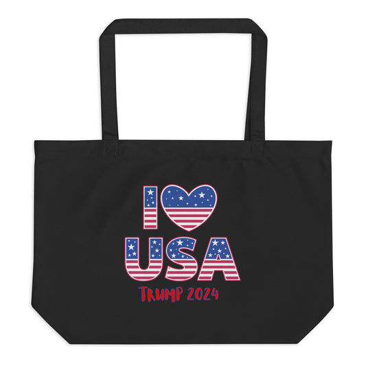 I LOVE USA/Large organic tote bag