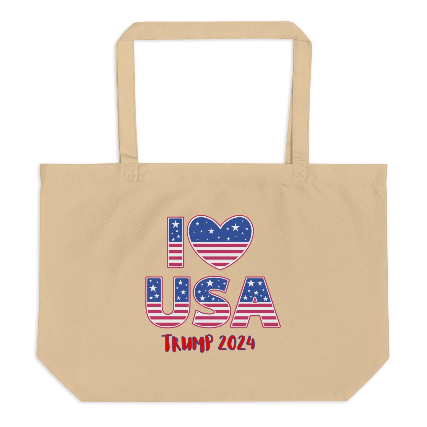 I LOVE USA/Large organic tote bag