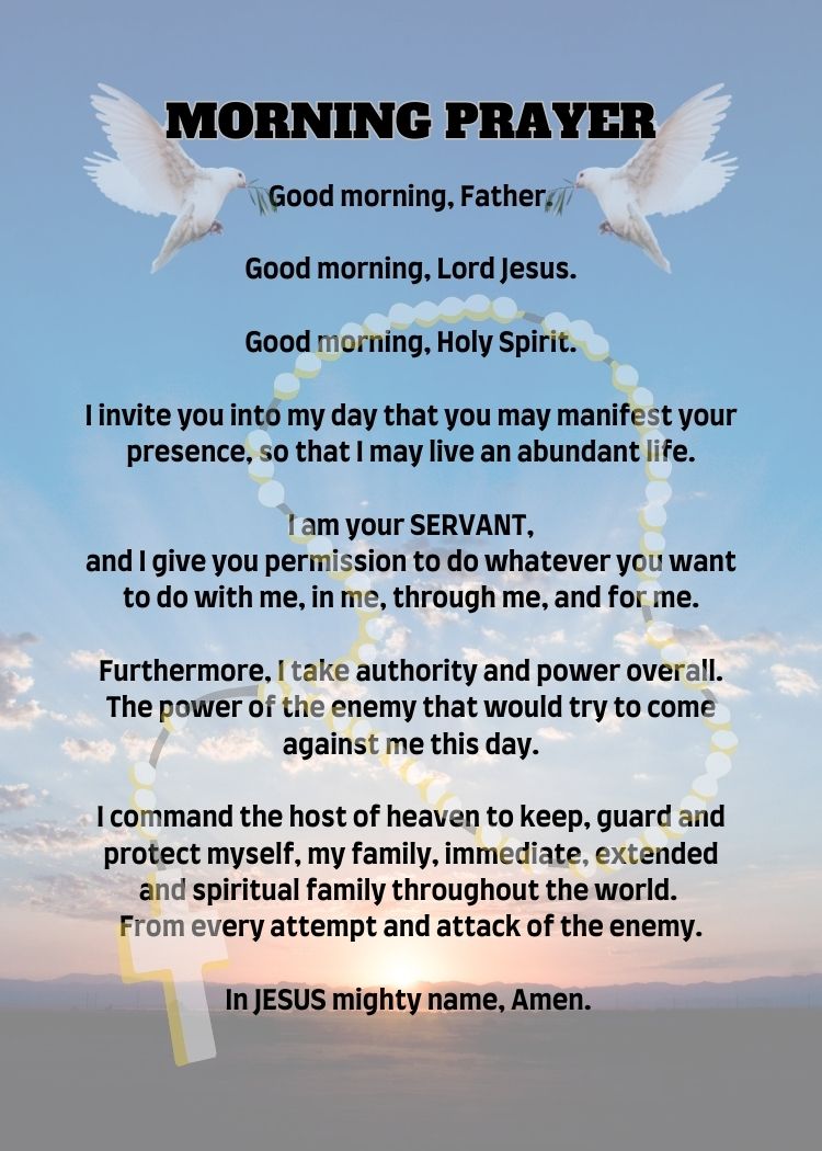 MORNING PRAYER/ Pocket Size (2.5" x 3.5") Printable Prayer Card PDF/Digital Download