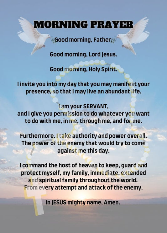 MORNING PRAYER/ Pocket Size (2.5" x 3.5") Printable Prayer Card PDF/Digital Download