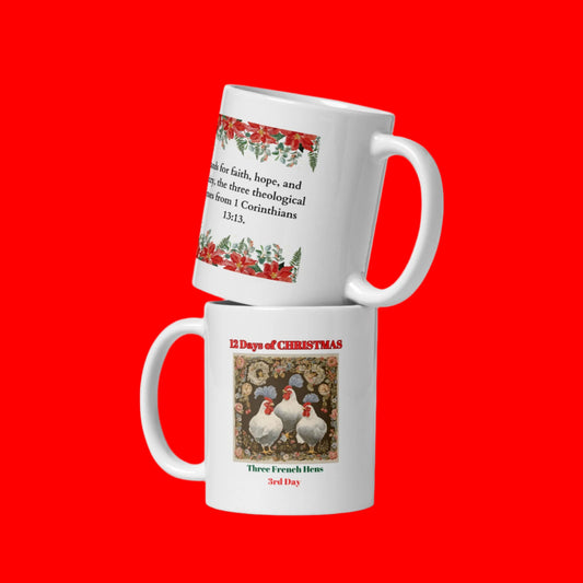 3rd DAY OF CHRISTMAS / White glossy mug