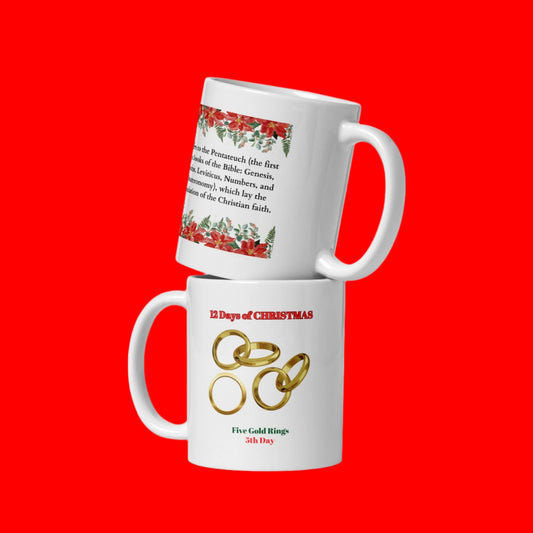 5th DAY OF CHRISTMAS / White glossy mug