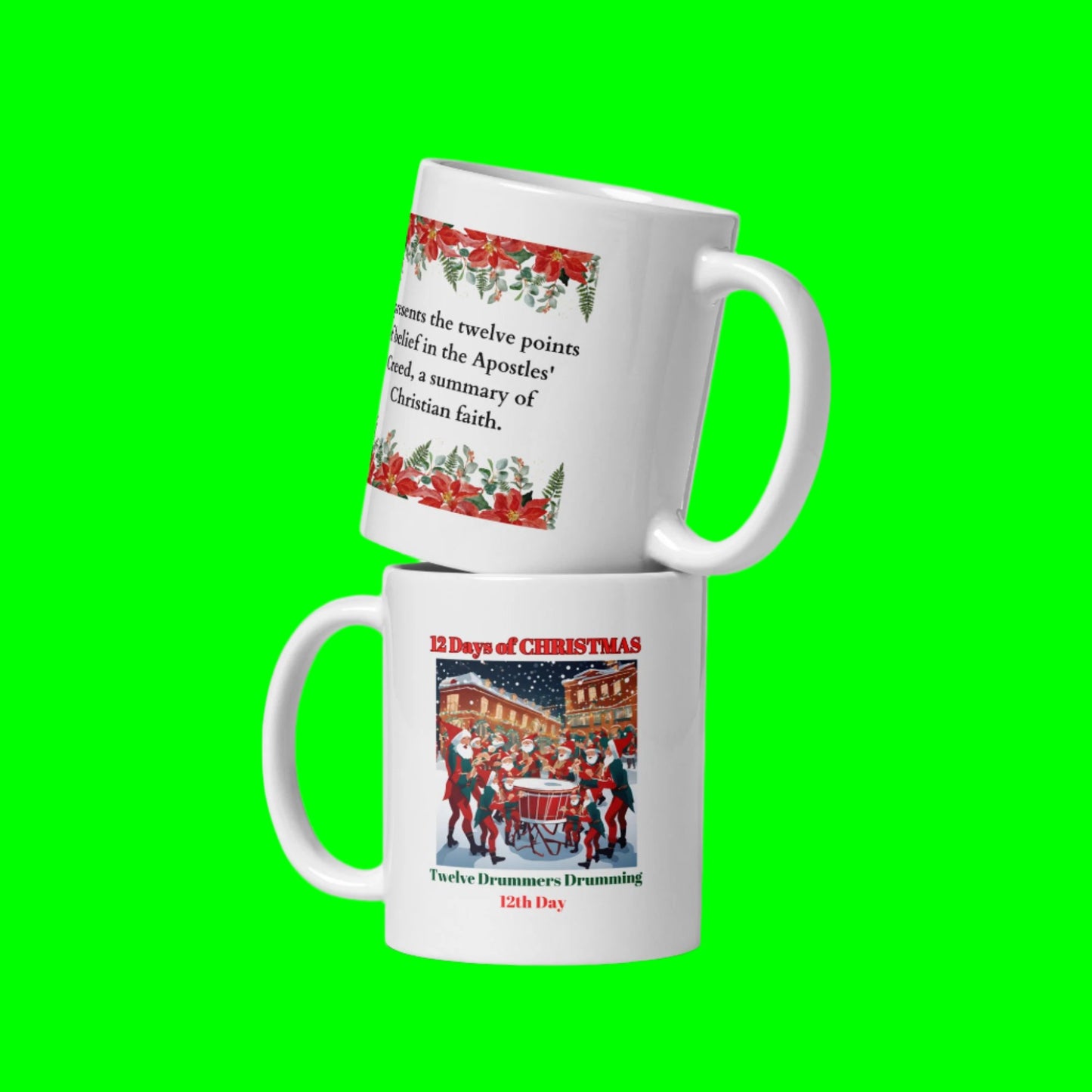 12th DAY OF CHRISTMAS/ White glossy mug