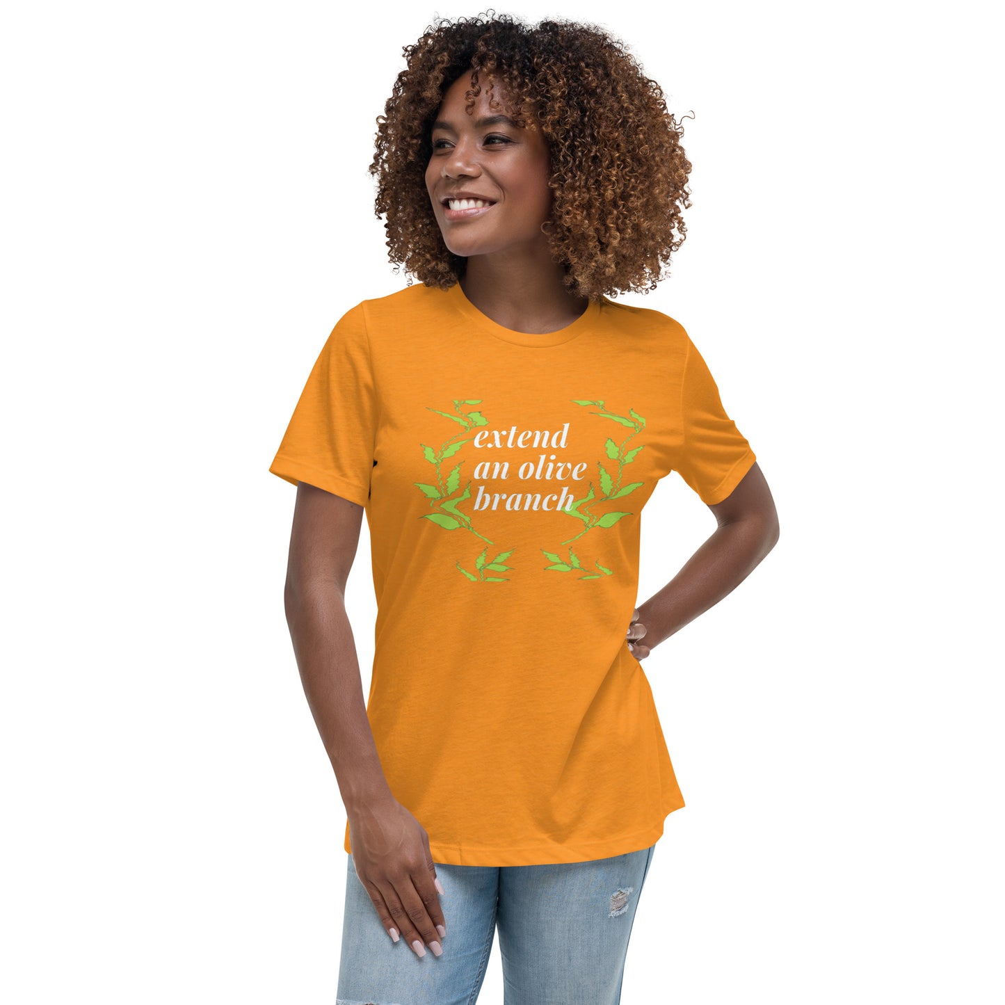 "EXTEND AN OLIVE BRANCH"/Women's Relaxed T-Shirt