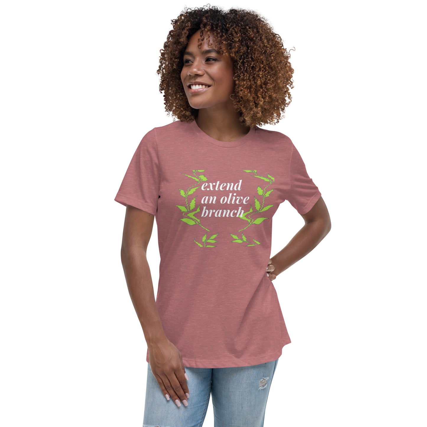 "EXTEND AN OLIVE BRANCH"/Women's Relaxed T-Shirt