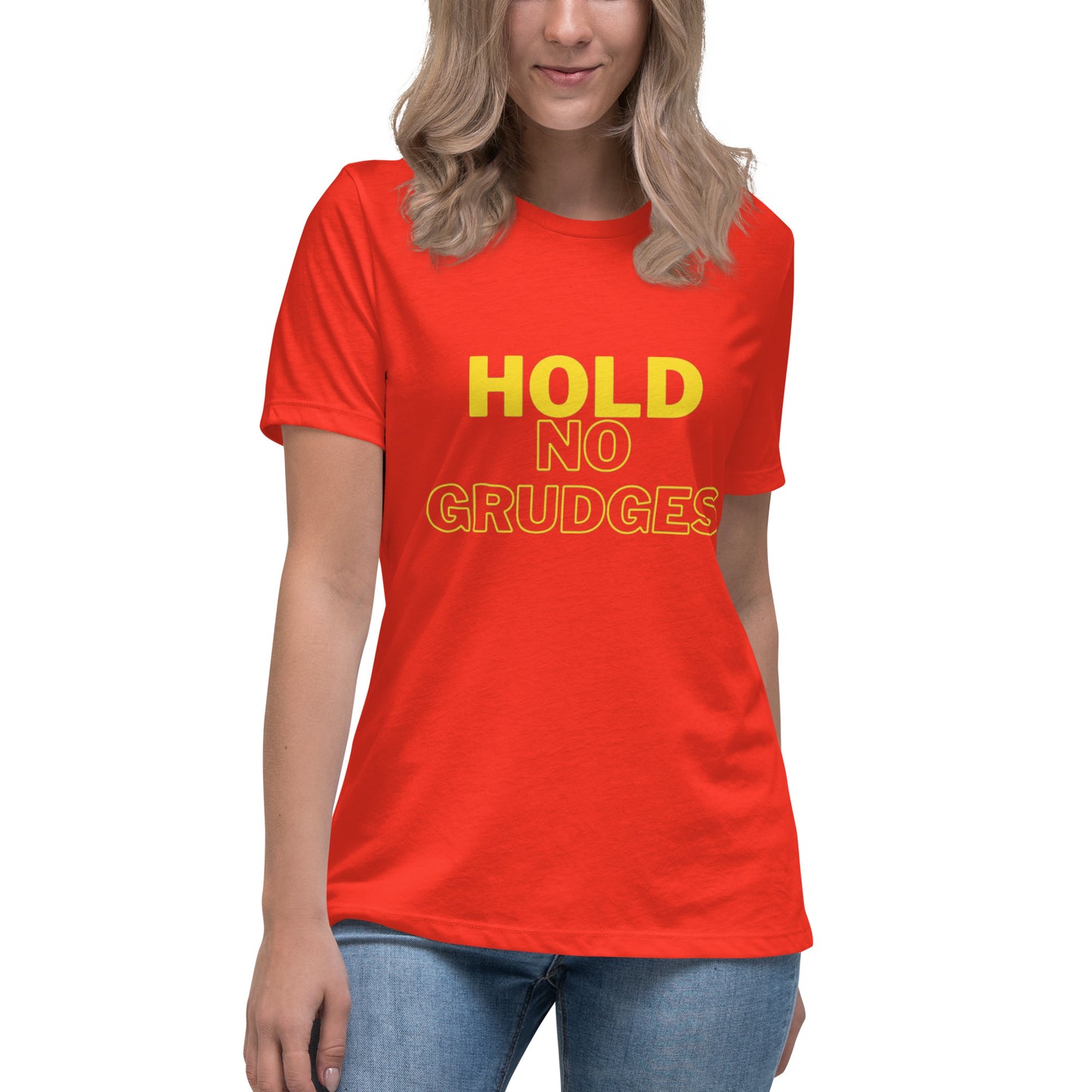 "HOLD NO GRUDGES"/Women's Relaxed T-Shirt