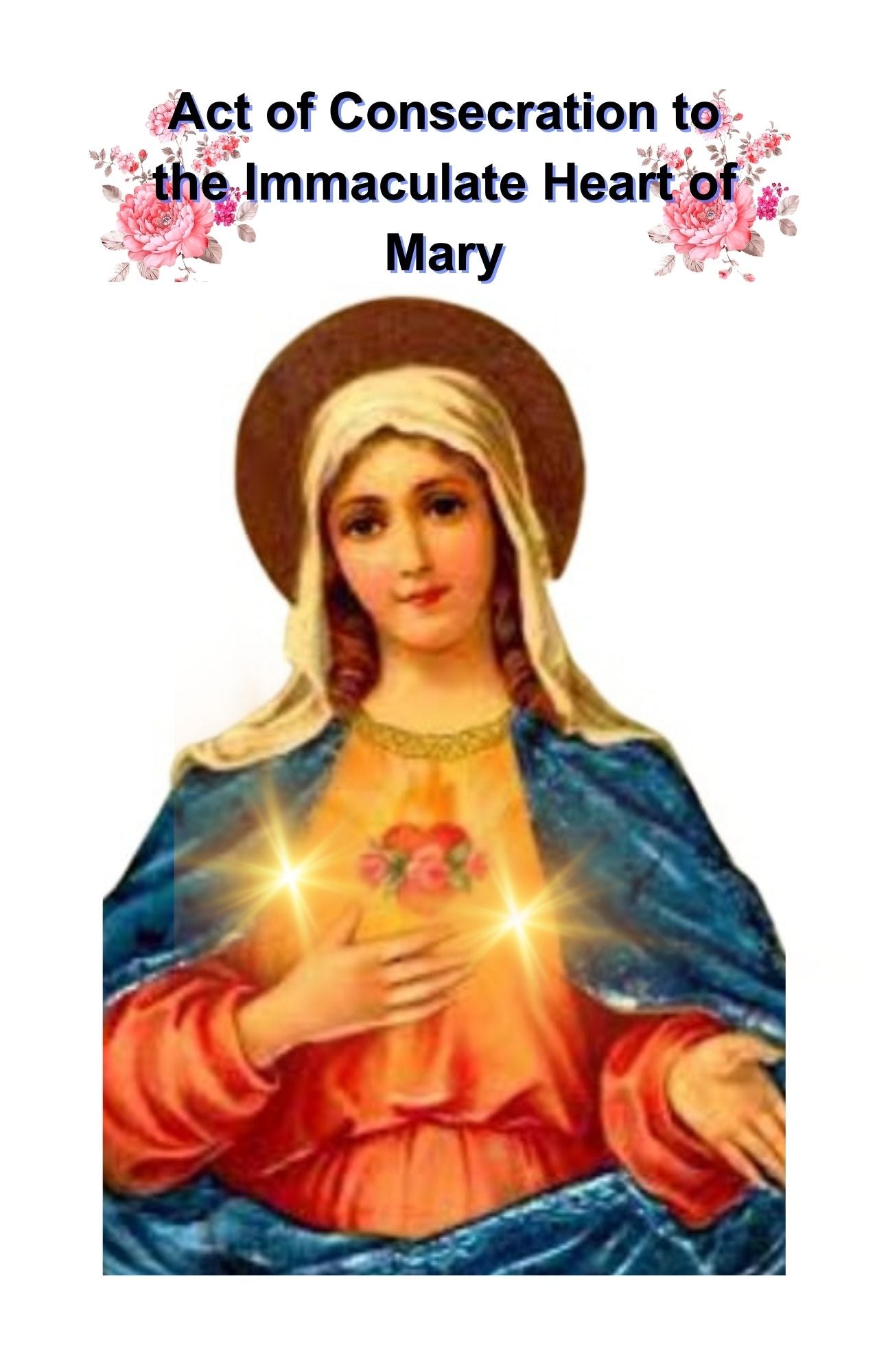 ACT OF CONSECRATION TO THE IMMACULATE HEART OF MARY/ DIGITAL DOWNLOAD/PDF PRINTABLE/5.5"x8.5"