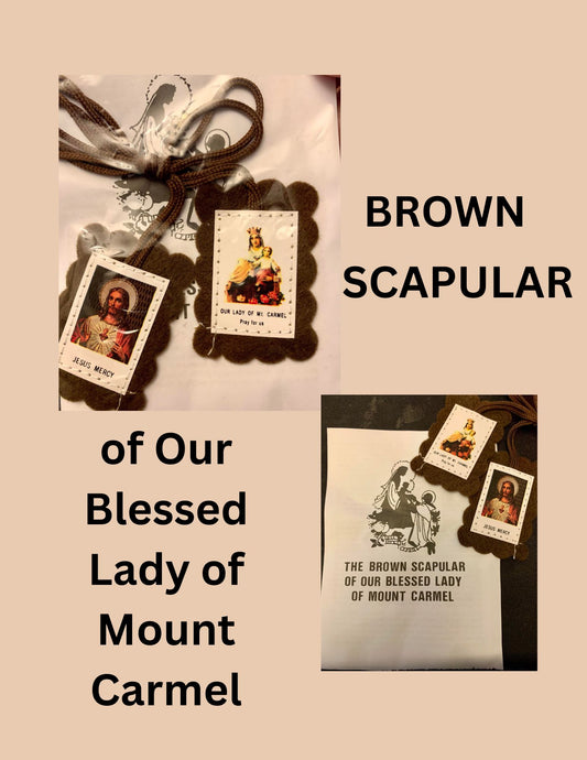 BROWN SCAPULAR OF OUR BLESSED LADY OF MOUNT CARMEL