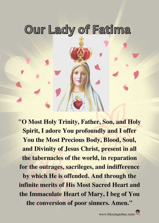 OUR LADY OF FATIMA Pocket Size (2.5" x 3.5") Printable Prayer Card PDF/Digital Download