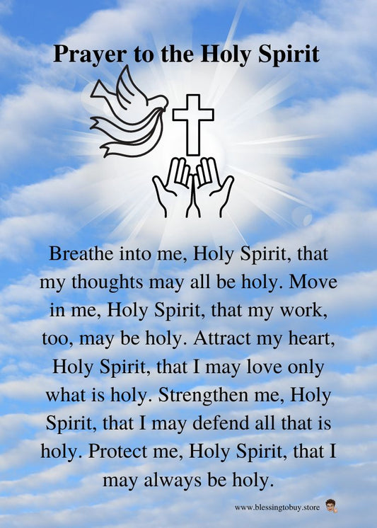 PRAYER TO THE HOLY SPIRIT Pocket Size (2.5" x 3.5") Printable Prayer Card PDF/Digital Download