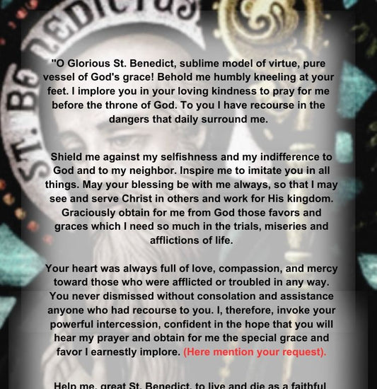 ST. BENEDICT PRAYER/Pocket Size (2.5" x 3.5") Printable Prayer Card PDF/Digital Download