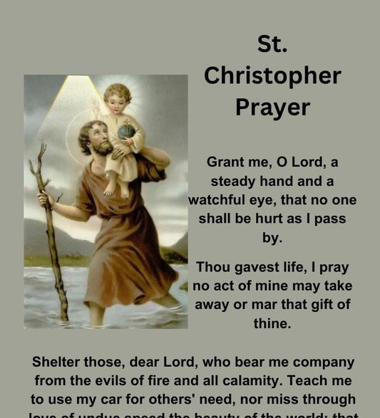 ST. CHRISTOPHER PRAYER/ Pocket Size (2.5" x 3.5") Printable Prayer Card PDF/Digital Download