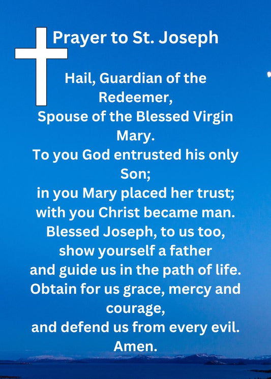 PRAYER TO ST. JOSEPH Pocket Size (2.5" x 3.5") Printable Prayer Card PDF/Digital Download