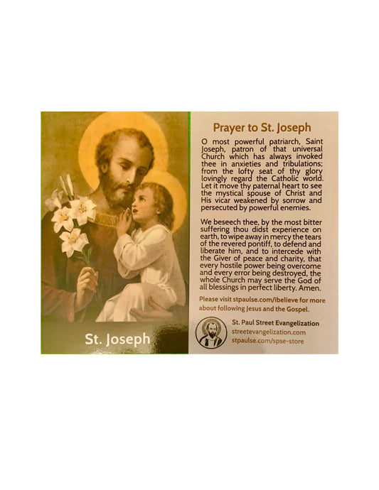 ST. JOSEPH PRINTED HOLY CARD/ 2" x 3.5"