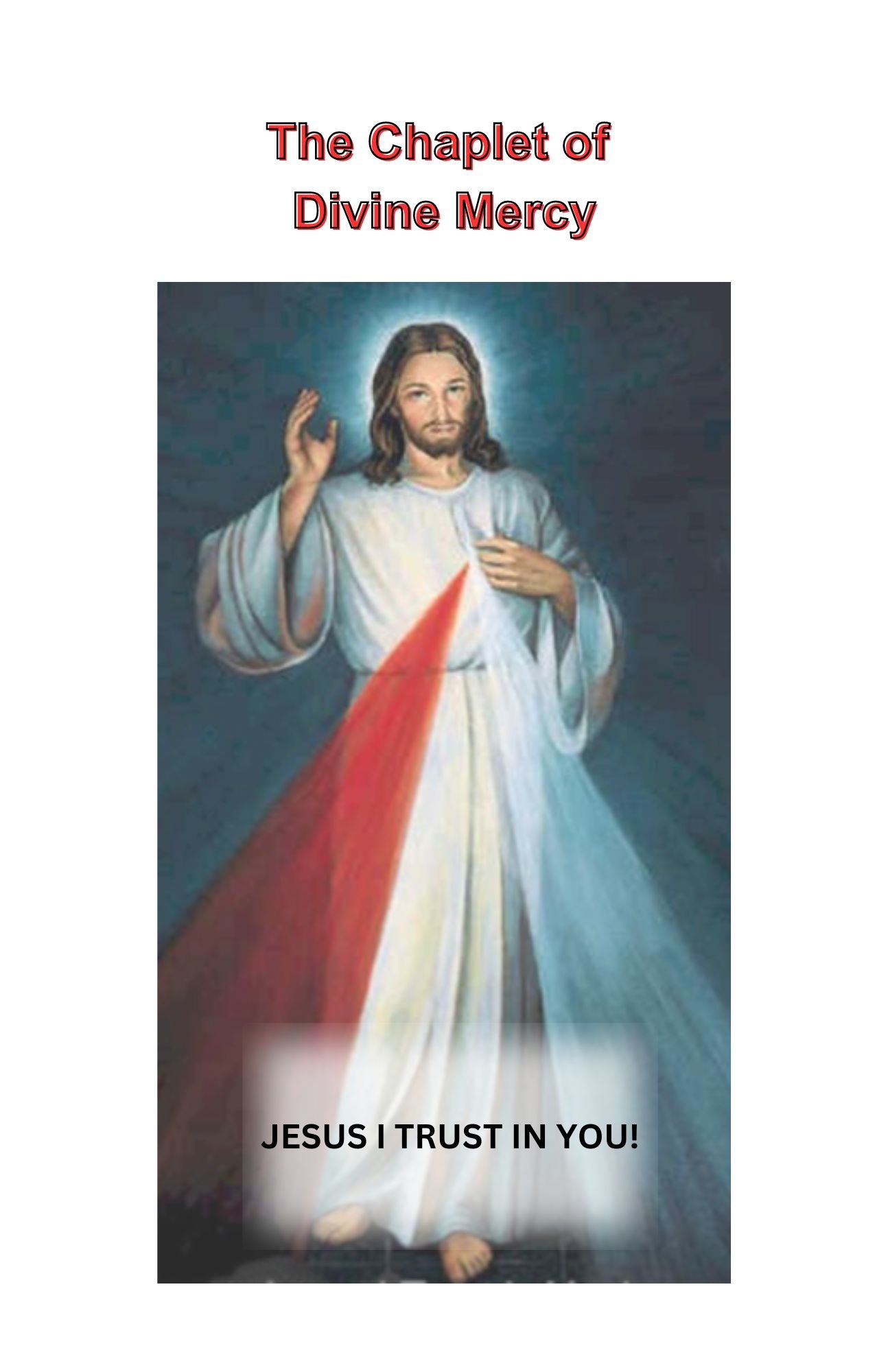 THE DIVINE MERCY CHAPLET/ Printable in PDF Format/Digital Download/5.5 x 8.5 in