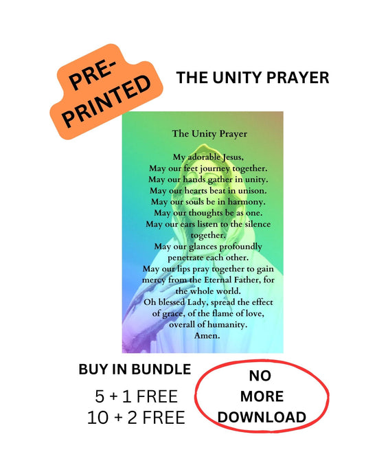 PRE-PRINTED/THE UNITY PRAYER CARD/ 2.5" x 3.5"