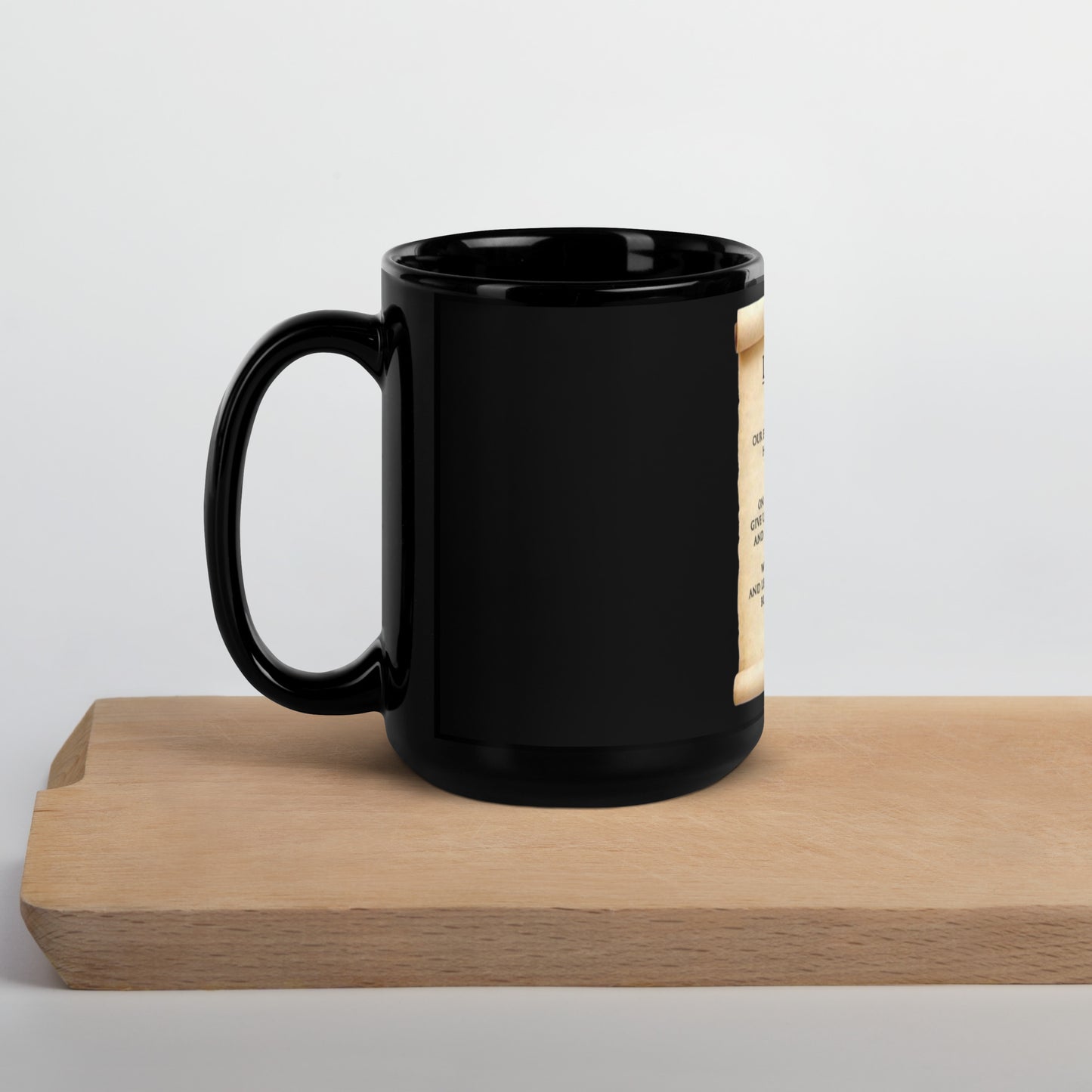 The Lord's Prayer Black Glossy Mug